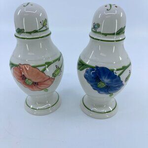 vintage villeroy & boch "amapola" salt &pepper shakers floral motif